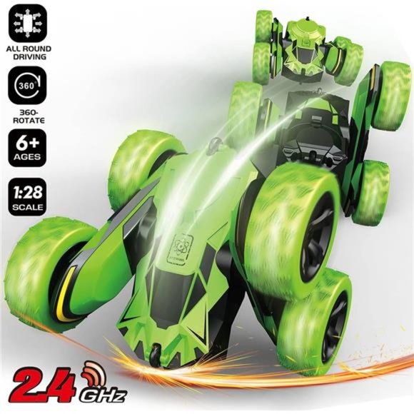 RC Stunt Cars Remote Control Car Double-Sided Driving 360-degree Flips Rotating - Picture 5 of 6